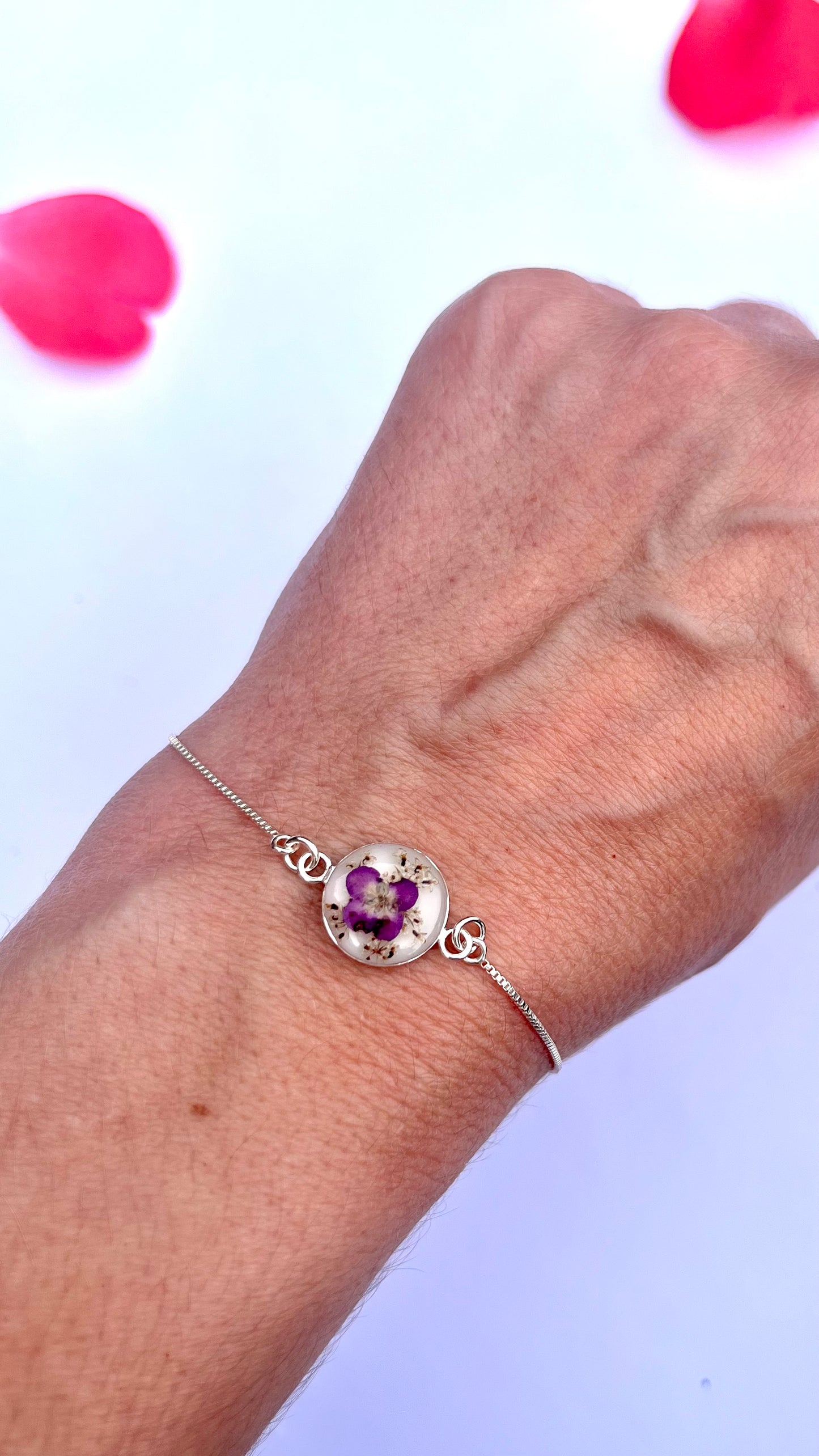 Pulsera con flor nomeolvides