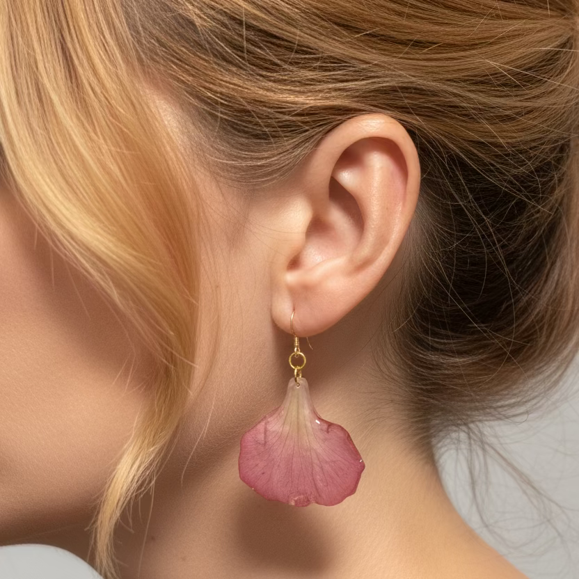 pendientes geranio prensado