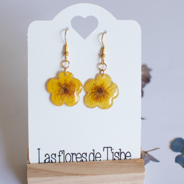 Pendientes botón de oro