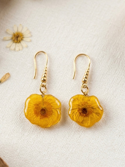 Pendientes botón de oro