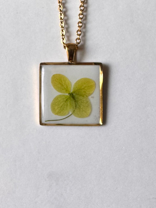 Colgante con hortensia verde