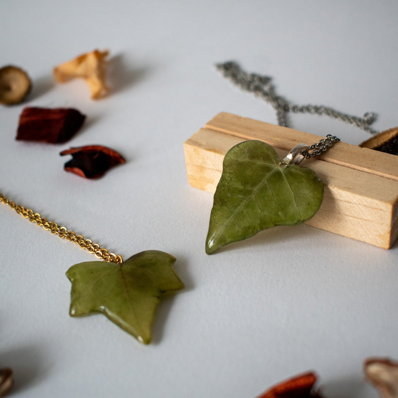 colgante de hojas prensadas de hiedra