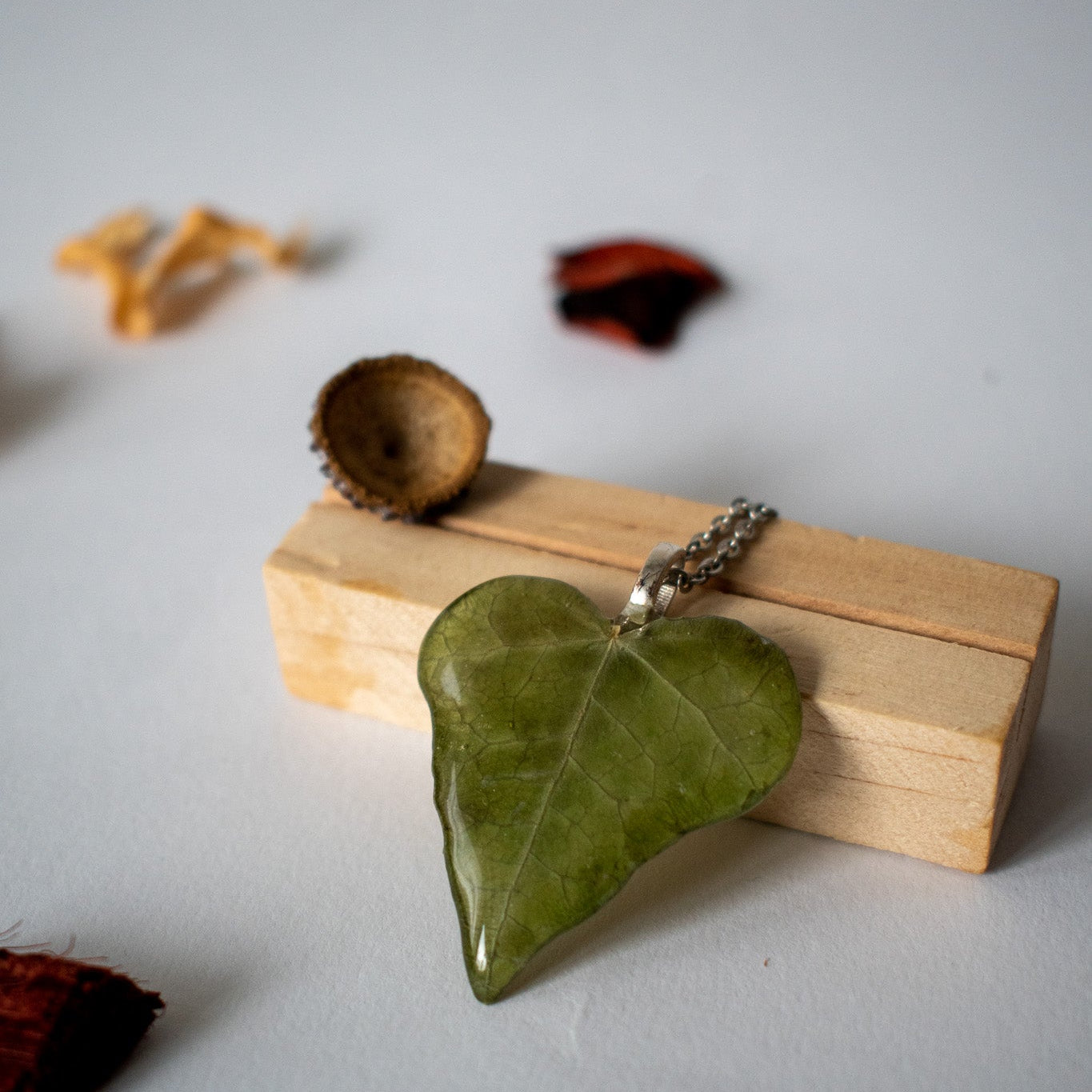 colgante de hojas prensadas de hiedra