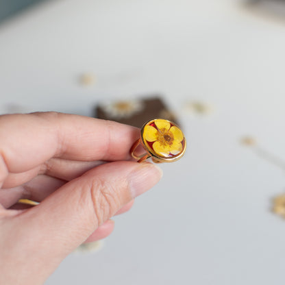 Anillo con botón de oro