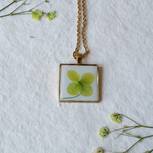 Colgante con hortensia verde