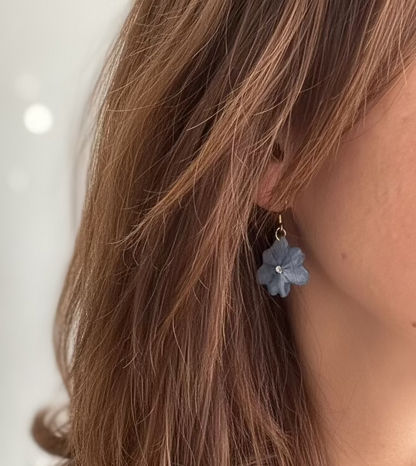 Pendientes con flor pequeña de Hortensia