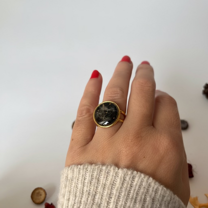 Anillo con diente de león