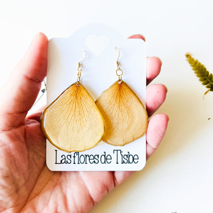 Pendientes con hoja de rosal
