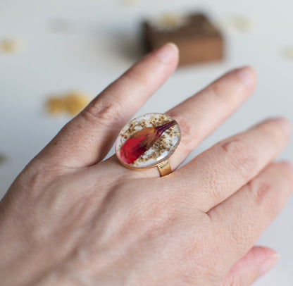 Anillo de geranio rojo