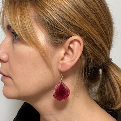 pendientes geranio prensado